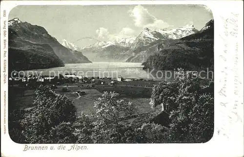 Brunnen SZ mit Alpen Kat. Brunnen