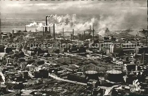 Duisburg Ruhr Fliegeraufnahme Industriewerke am Rhein / Duisburg /Duisburg Stadtkreis