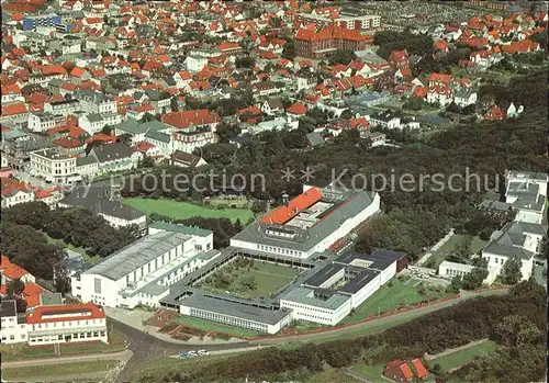 Norderney Nordseebad Fliegeraufnahme Ortskern mit Kurhaus und Kuranlagen Kat. Norderney