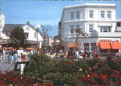 Norderney Nordseebad Blick von den Anlagen am Kurplatz zur Poststrasse Kat. Norderney