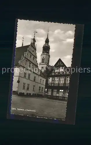 Celle Niedersachsen Rathaus und Stadtkirche Kat. Celle