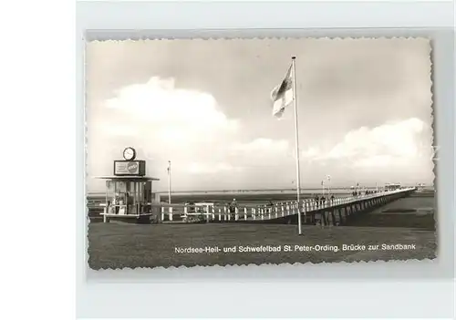 St Peter Ording Bruecke zur Sandbank Kat. Sankt Peter Ording