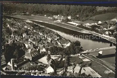 Bodenwerder Bruecke Fliegeraufnahme Kat. Bodenwerder