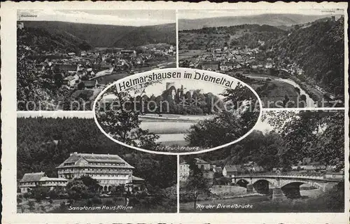 Helmarshausen Kruckenburg Diemelbruecke Sanatorium Haus Kleine Kat. Bad Karlshafen