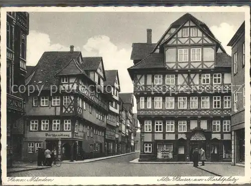 Hann. Muenden Alte Haeuser Marktplatz Kat. Hann. Muenden