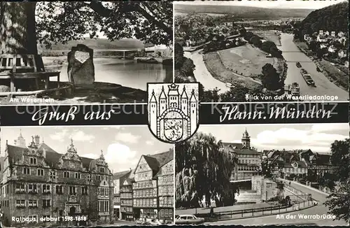 Hann. Muenden Werrabruecke Rathaus Weserstein Kat. Hann. Muenden