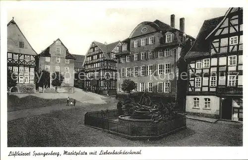 Spangenberg Hessen Marktplatz und Liebenbachdenkmal Kat. Spangenberg