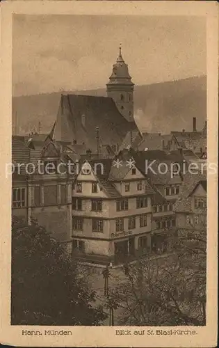 Hannoversch Muenden Blick auf die Sankt Blasi Kirche Kat. Hann. Muenden