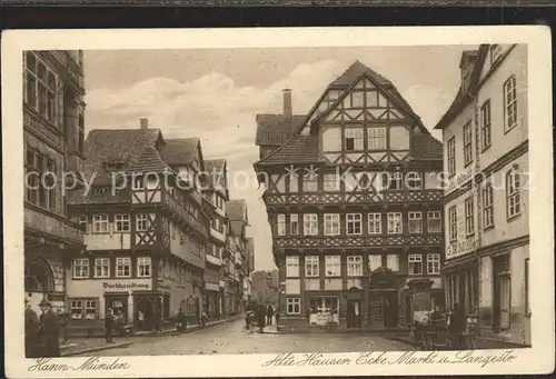 Hannoversch Muenden Alte Haeuser Ecke Markt  und Langestrasse  Kat. Hann. Muenden