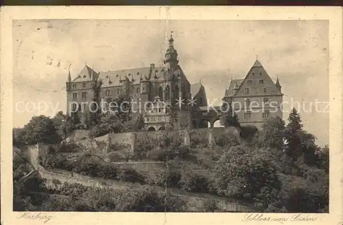 Marburg Lahn Schloss von Sueden Kat. Marburg