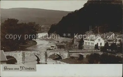 Muenden Teilansicht mit Bruecke Kat. Lichtenfels