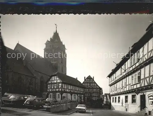 Wolfhagen Altstadt Fachwerkhaeuser Kirchturm Kat. Wolfhagen