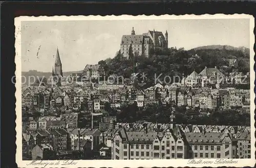 Marburg Lahn Stadtbild mit Schloss Kat. Marburg