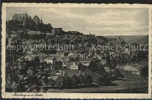 Marburg Lahn Stadtbild mit Schloss Kat. Marburg