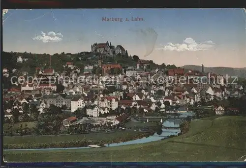 Marburg Lahn Stadtbild mit Schloss Kat. Marburg