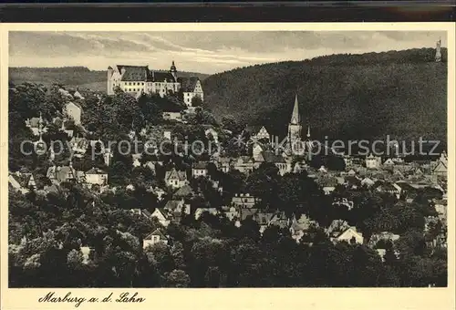 Marburg Lahn Stadtbild mit Schloss Kat. Marburg