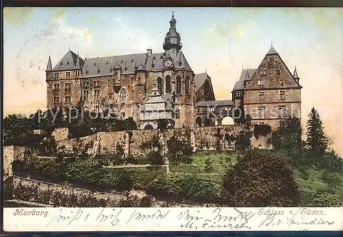 Marburg Lahn Schloss von Sueden Kat. Marburg