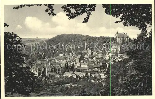 Marburg Lahn Stadtbild mit Schloss Kat. Marburg