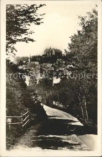 Marburg Lahn Blick vom Kaffweg zum Schloss Kat. Marburg