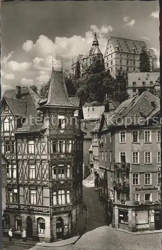 Marburg Lahn Marktplatz Altstadt mit Schloss Universitaetsstadt Kat. Marburg