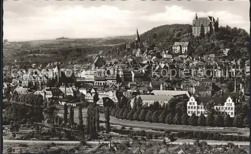 Marburg Lahn Stadtbild mit Schloss Universitaetsstadt Kat. Marburg