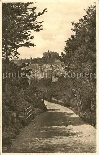 Marburg Lahn Blick zum Schloss vom Kaffweg aus Kat. Marburg