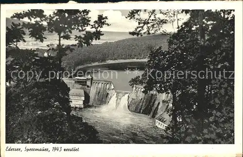 Edersee Sperrmauer 1943 zerstoert Edertalsperre Kat. Edertal