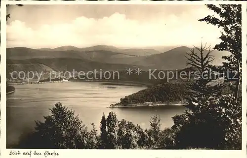 Edersee Panorama Blick ueber den See Kat. Edertal