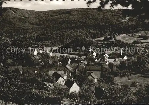 Wommelshausen Ortsansicht mit Kirche Kat. Bad Endbach