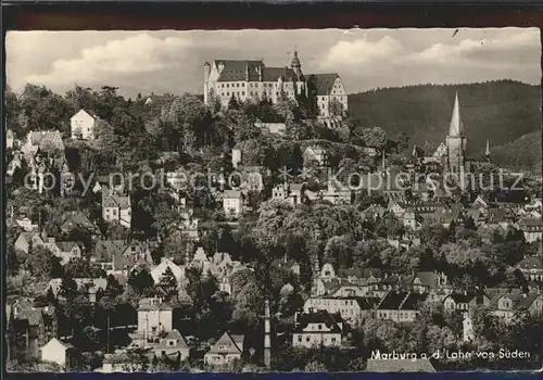 Marburg Lahn Stadtbild mit Schloss Kat. Marburg