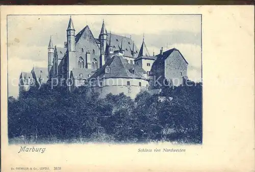 Marburg Lahn Schloss von Nordosten Kat. Marburg