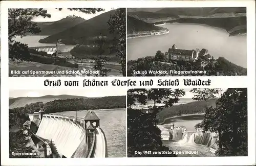 Waldeck Edersee Sperrmauer Edertalsperre Schloss Kat. Edertal