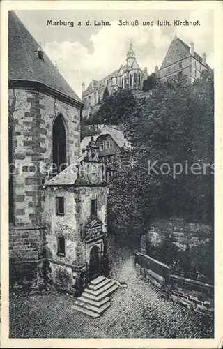 Marburg Lahn Schloss lutherischer Kirchhof Kat. Marburg