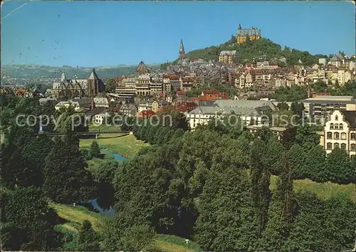 Marburg Lahn Gesamtansicht mit Schloss Kat. Marburg