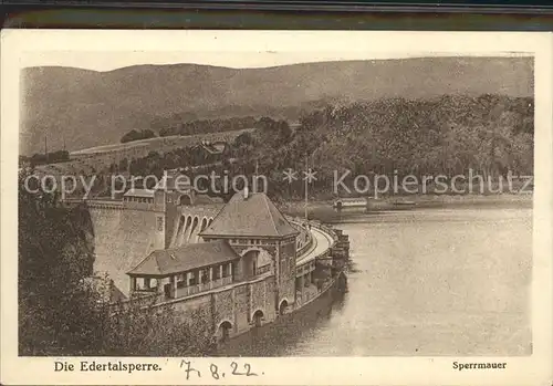 Edersee Sperrmauer Edertalsperre Stausee Kat. Edertal