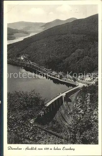 Helminghausen Diemelsee Sperrmauer Talsperre Ausblick vom Eisenberg Kat. Marsberg