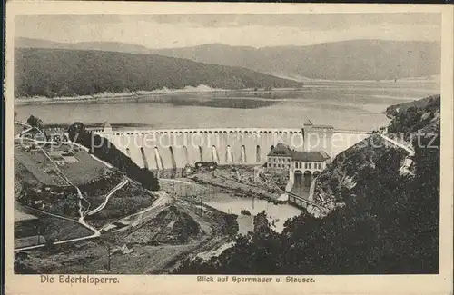 Waldeck Edersee Sperrmauer Edertalsperre Stausee Kat. Edertal