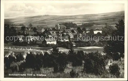 Voehl am Edersee Sommerfrische Panorama Kat. Voehl