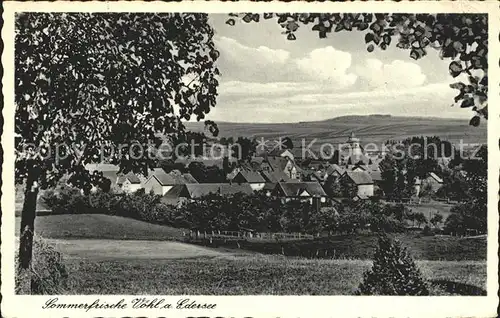 Voehl am Edersee Ortsansicht mit Kirche Kat. Voehl