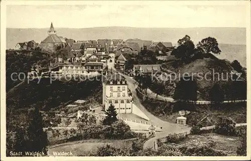 Waldeck Edersee Stadtblick Kat. Edertal