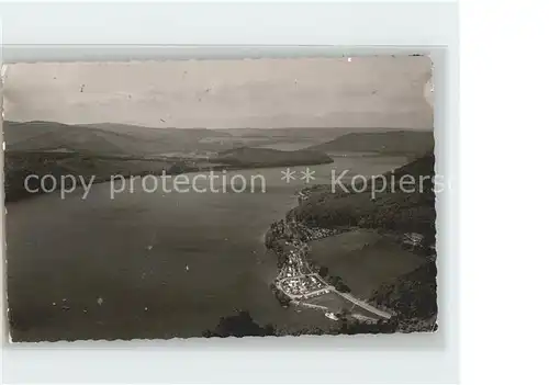 Waldeck Edersee Panorama Blick vom Schloss Kat. Edertal