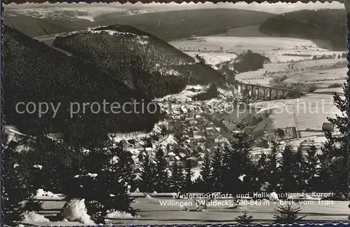 Willingen Sauerland Panorama Blick vom Trais Luftkurort Wintersportplatz Viadukt Kat. Willingen (Upland)