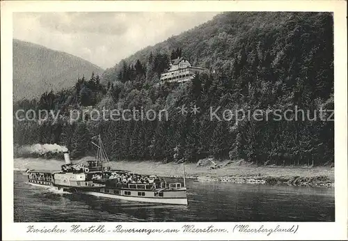 Herstelle Weser Dampfschiff Kat. Beverungen