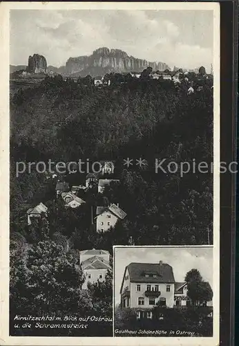 Kirnitzschtal Ostrau Schrammsteine Gasthaus Schoene Hoehe  Kat. Kirnitzschtal