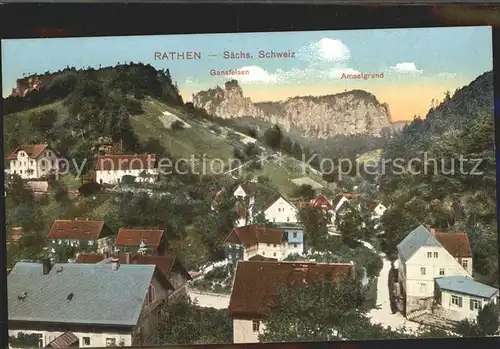 Rathen Saechsische Schweiz Gansfelsen Amselgrund Kat. Rathen Sachsen