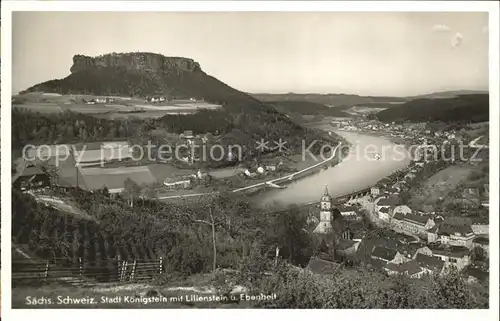 Koenigstein Saechsische Schweiz Lilienstein Ebenheit Kat. Koenigstein Saechsische Schweiz