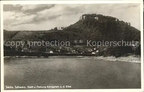 Koenigstein Saechsische Schweiz Stadt Festung Kat. Koenigstein Saechsische Schweiz