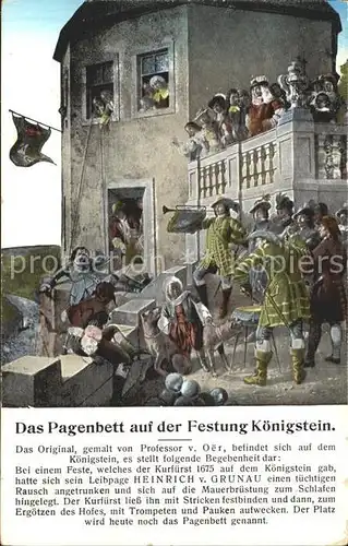 Koenigstein Saechsische Schweiz Pagenbett Festung Kat. Koenigstein Saechsische Schweiz