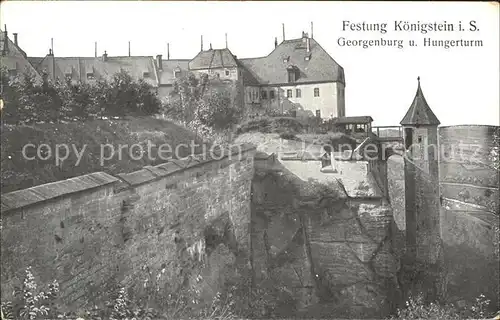 Koenigstein Saechsische Schweiz Festung Georgenburg Hungerturm Kat. Koenigstein Saechsische Schweiz