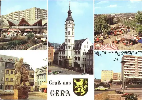 Gera Rathaus Cafe Osterstein Simsonbrunnen Kat. Gera